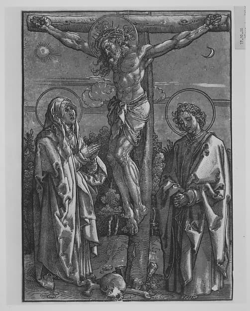 Christ on the Cross flanked by the Virgin and Saint John