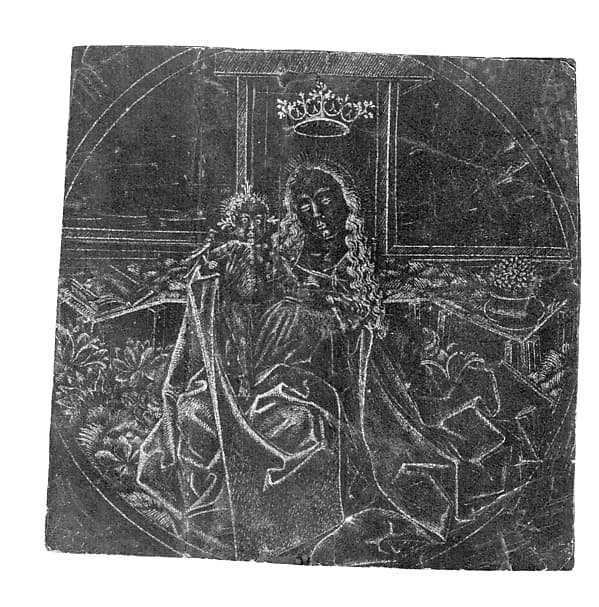 Virgin with a Bird on a Grassy Bank