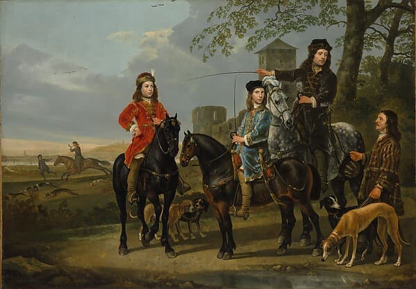 Equestrian Portrait of Cornelis (1639–1680) and Michiel Pompe van Meerdervoort (1638–1653) with Their Tutor and Coachman
