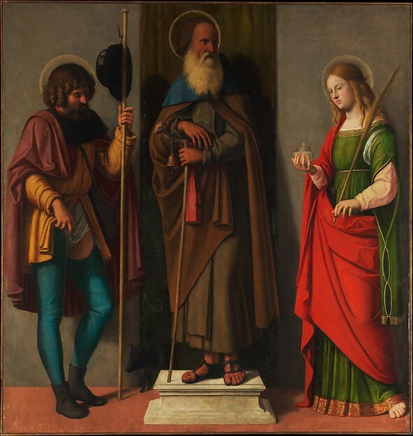 Three Saints: Roch, Anthony Abbot, and Lucy