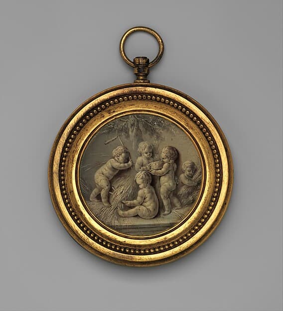 Putti Harvesting Wheat