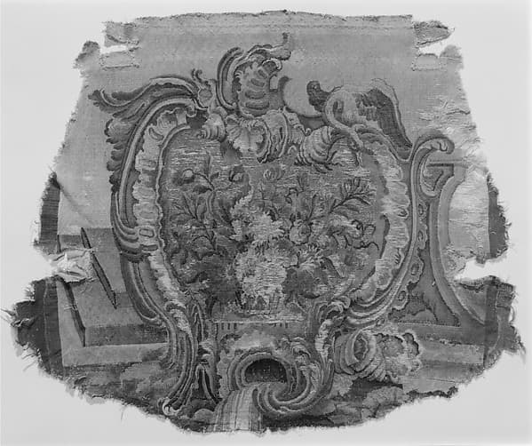 Rocaille cartouches with flowers