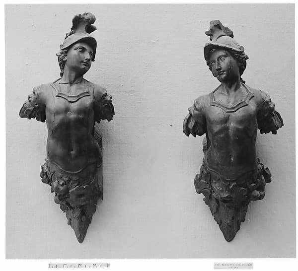 Pair of terminal statuettes