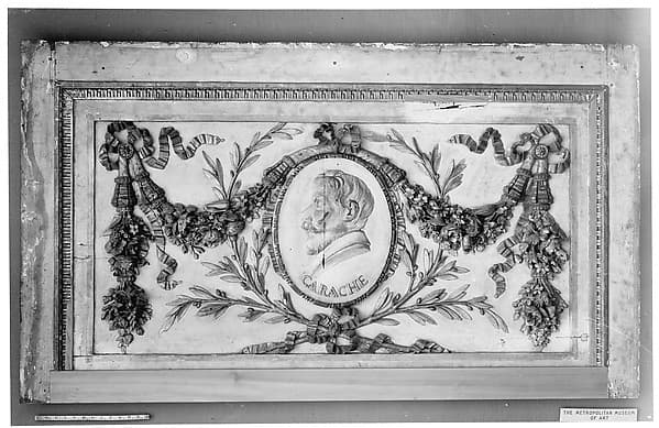 Modern copy of a panel for a decorative frieze with portrait of Carracci (from an original set of six)