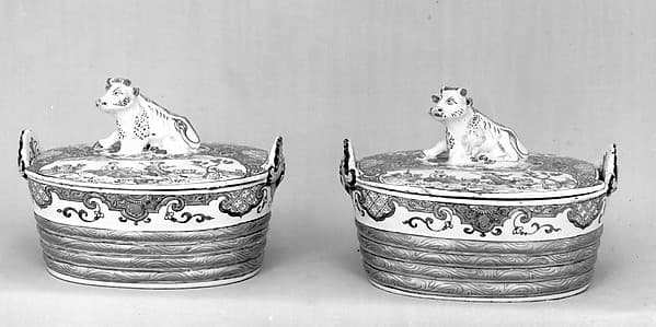 Pair of butter dishes