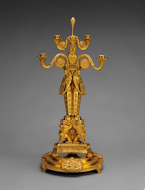 Egyptomania candelabrum (one of a pair)