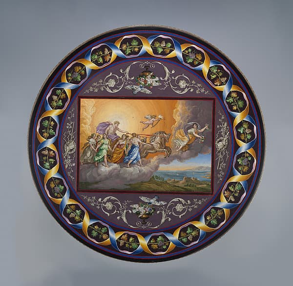 Table top depicting Aurora and the Chariot of Apollo