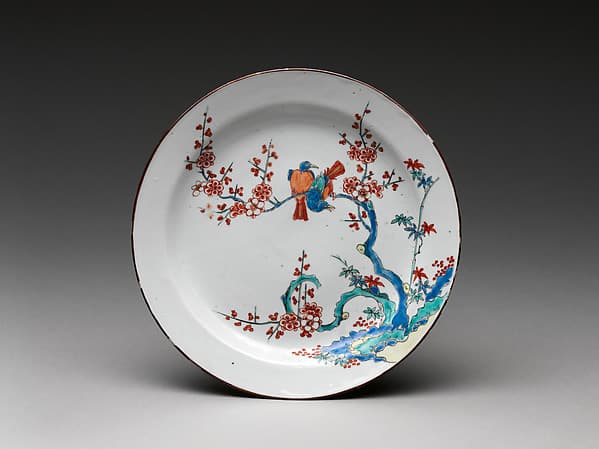 Dish with flowers and birds