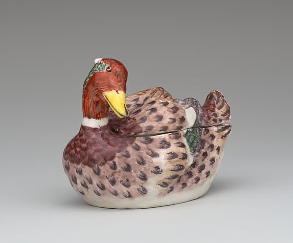 Miniature tureen in the form of a duck (one of a pair)
