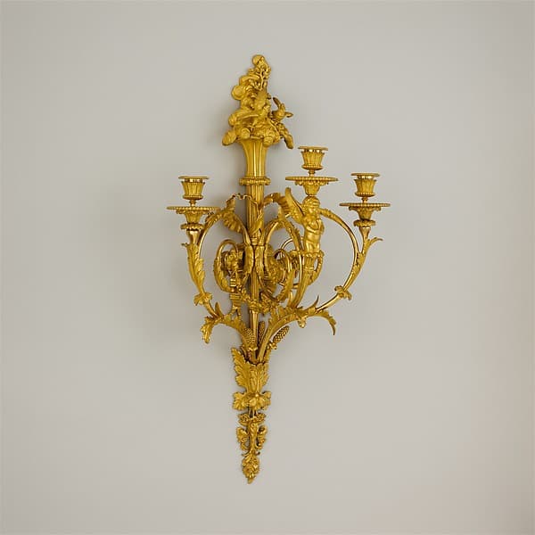 Three-light wall brackets (set of four)