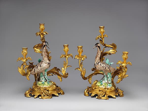 Three-light candelabra (candélabra or girandole) (one of a pair)