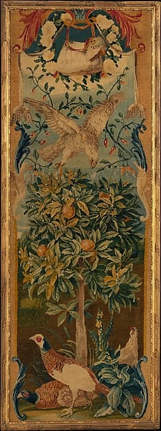 Hawk and three pheasants