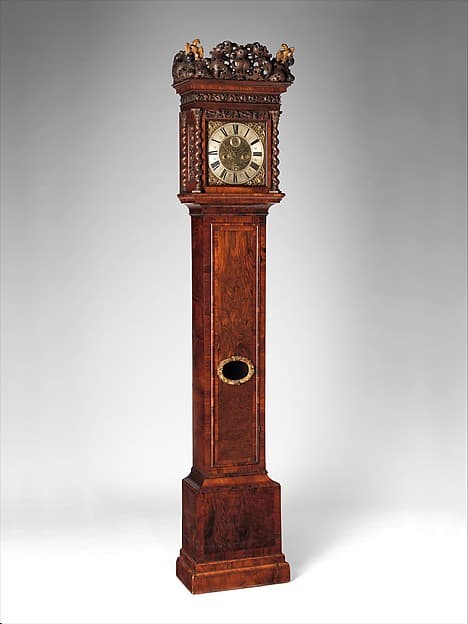 Longcase clock with calendar and alarm