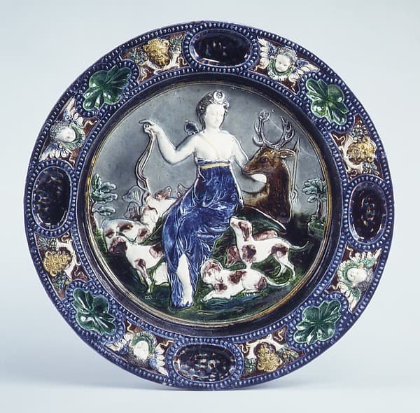 Dish with Diana and the stag