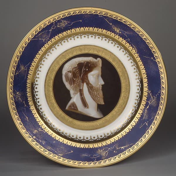 Plate with imaginary portrait of the tragic poet Moschion