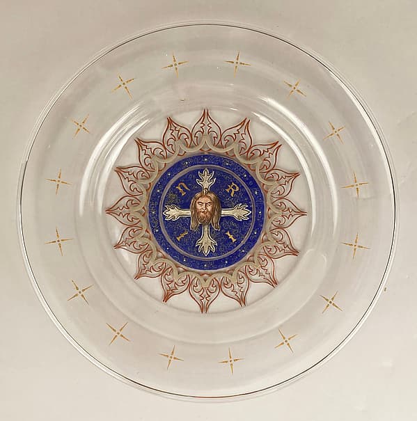Plate with cross and head of Christ