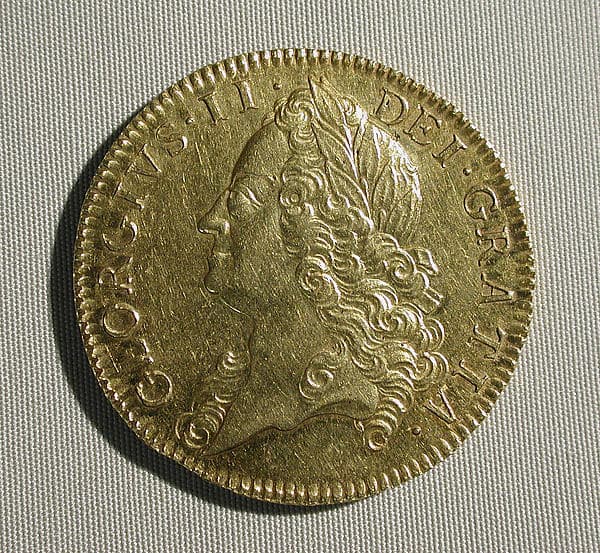 Five guineas coin of George II