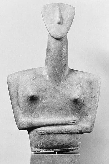 Upper part of a marble female figure