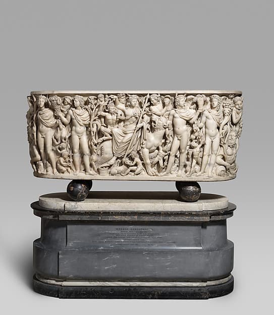 Marble sarcophagus with the Triumph of Dionysos and the Seasons