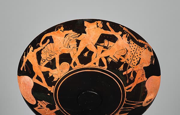 Two fragments of a terracotta kylix, join 12.231.2