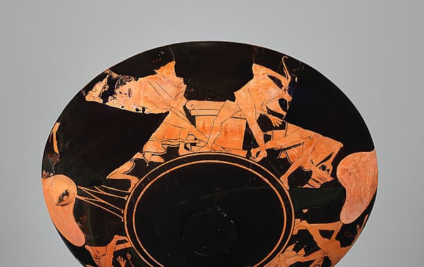 Eight fragments of a terracotta kylix, joining 12.231.2