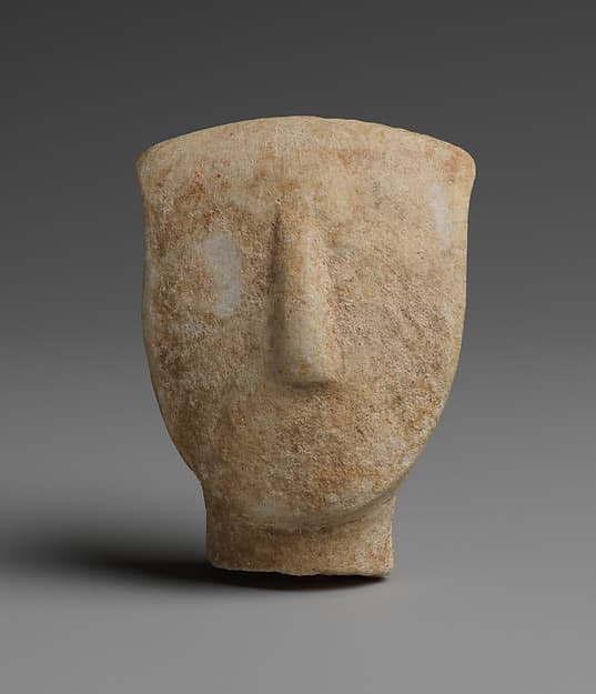 Head and neck of a marble figure