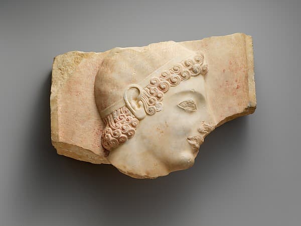 Head of a youth from a marble stele (grave marker)