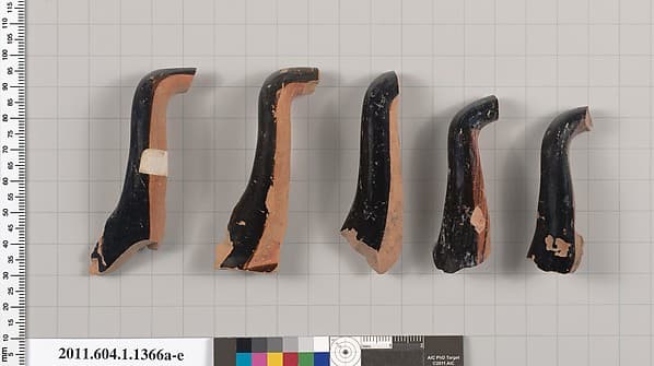 Terracotta fragments of kylikes (drinking cups)