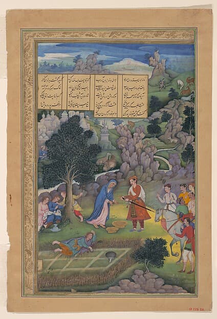 "A King Offers to Make Amends to a Bereaved Mother", Folio from a Khamsa (Quintet) of Amir Khusrau Dihlavi