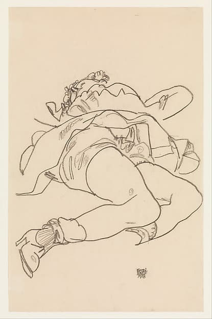 Reclining Woman with Raised Skirt