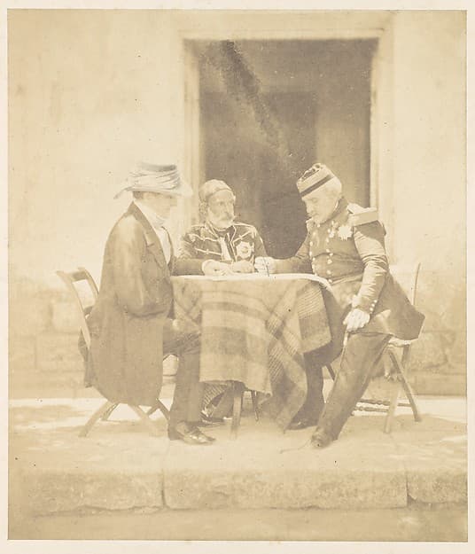The Council of War on the Morning of the Taking of the Mamelon. Lord Raglan, Omar Pasha, Marshal Pélissier