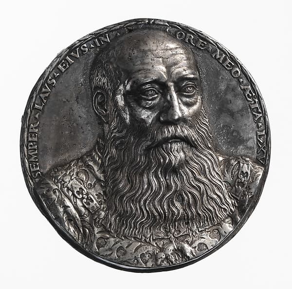 Portrait medal of George the Bearded (duke of Saxony) (obverse); coat of arms (reverse)