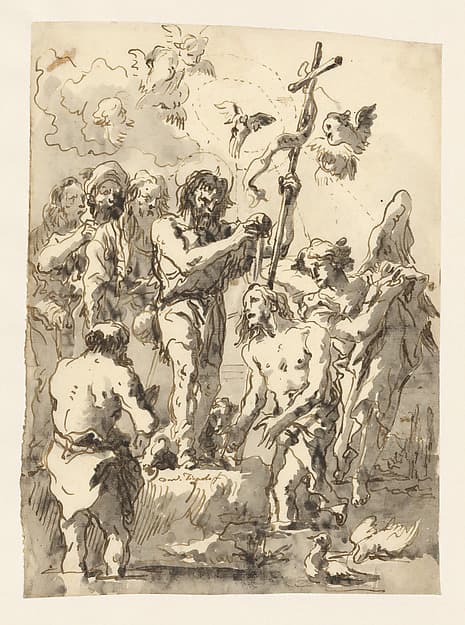 The Baptism of Christ (with Two Ducks in the Water at Lower Right)