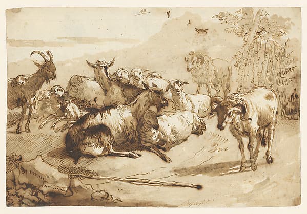 Goats and Sheep in a Landscape