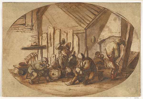 Peasants Carousing in a Barn