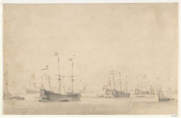 A Dutch Fleet Lying at Anchor