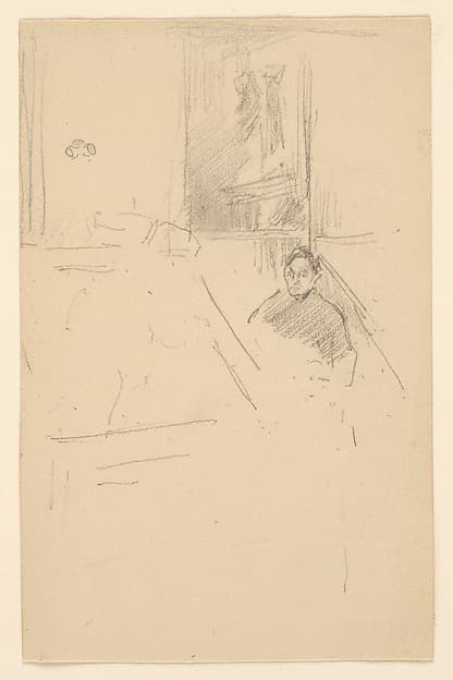 Museum Interior (?) with a Man Seated