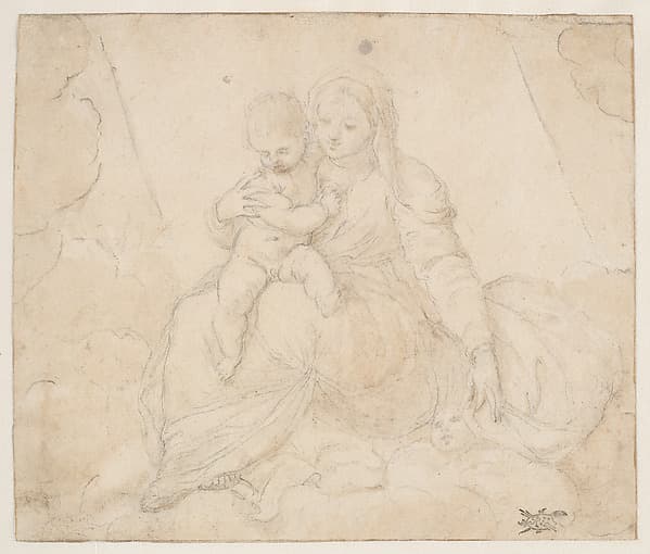 Madonna and Child Seated on a Cloud
