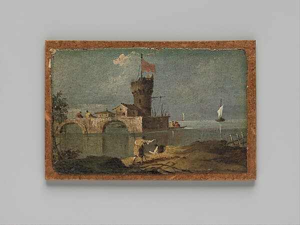 Capriccio with a Circular Tower, Two Houses, and a Bridge