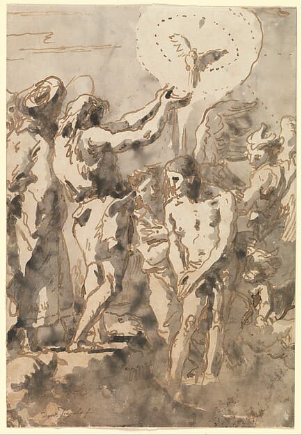 The Baptism of Christ (with Saint John, Without his Cross, in Profile to the Right)