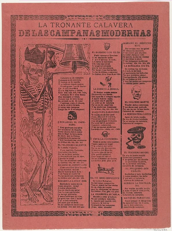 José Guadalupe Posada - The Thundering Skeleton of the Modern Bells