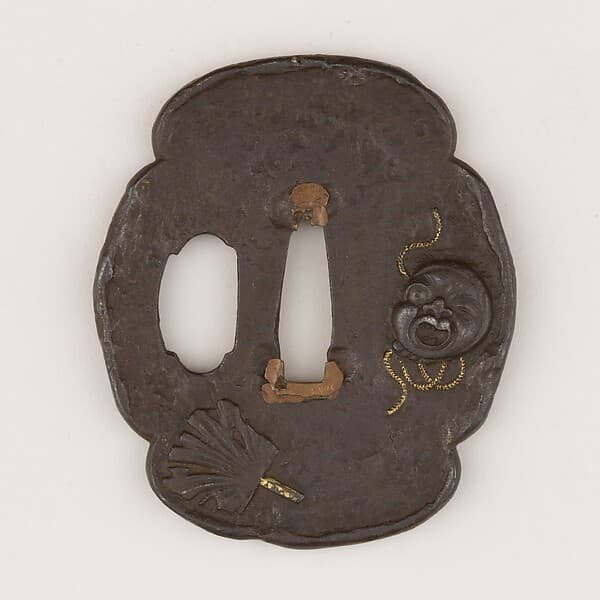 Sword guard (<i>Tsuba</i>) Depicting Comical Character Hyottoko (火男図鐔)