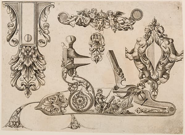 Plate Three from Plusieurs Models des plus nouuelles manieres qui sont en usage en l'Art de Arquebuzerie