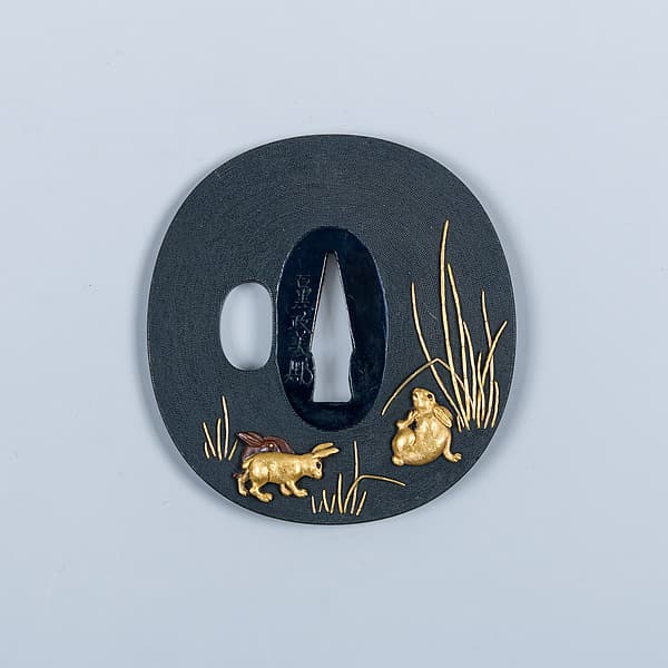 木賊兎図大小揃物 Fittings for a Pair of Swords (<i>Daishō Soroi-Mono</i>)