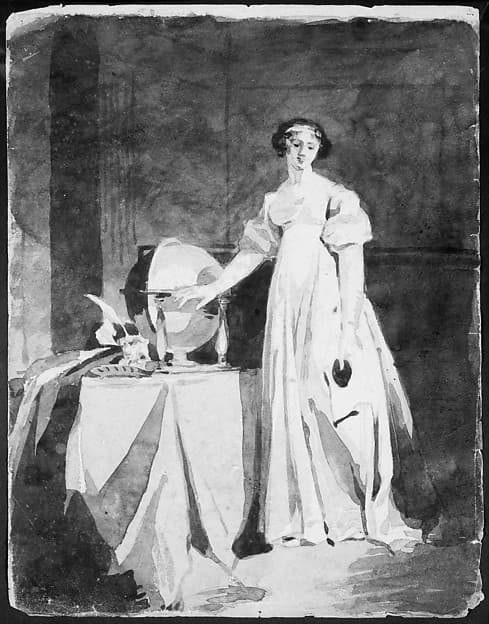 Standing Portrait of a Lady with a Globe (from Sketchbook)