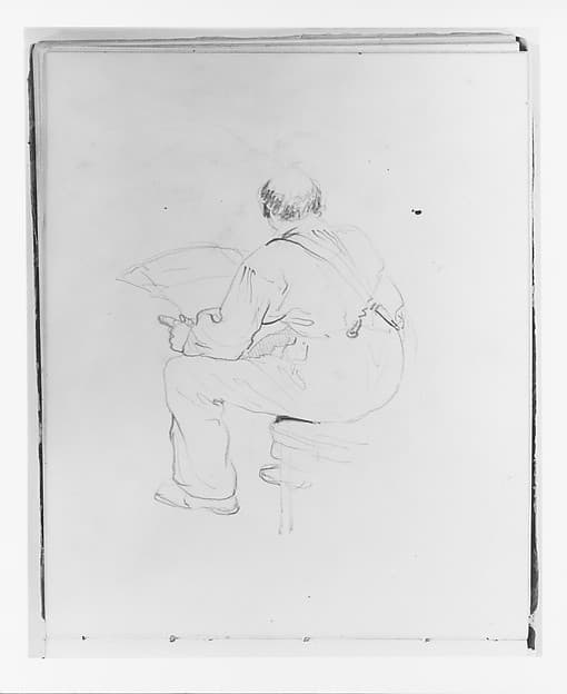 Seated Man Reading a Newspaper (from Sketchbook)
