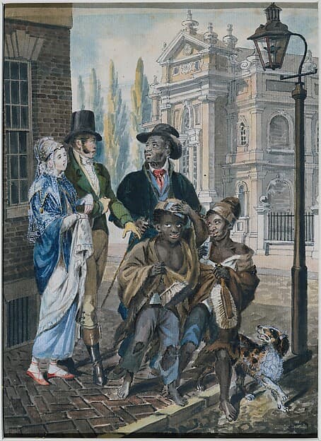 "Worldly Folk" Questioning Chimney Sweeps and Their Master before Christ Church, Philadelphia
