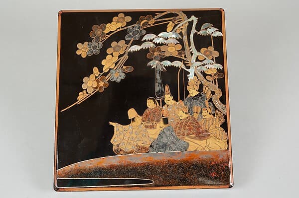 Writing Box with Design of Six Poets under a Cherry Tree and a Pine