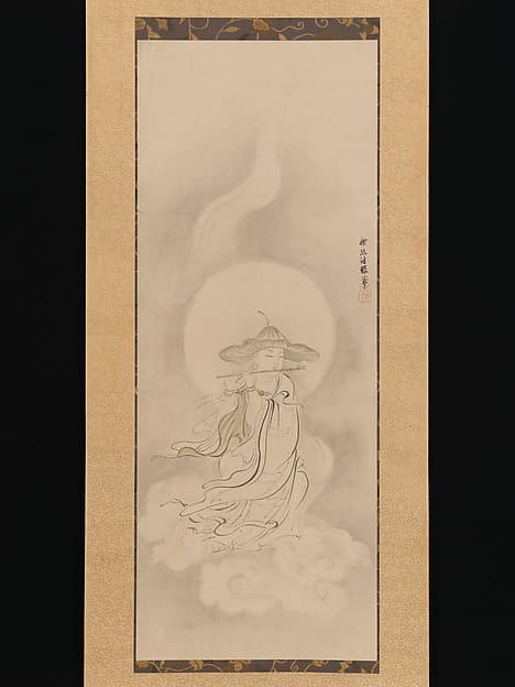 狩野探幽筆 笛吹地蔵図|Jizō Bosatsu Playing a Flute