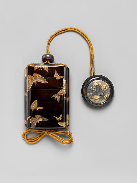 Case (Inrō) with Design of Butterflies
